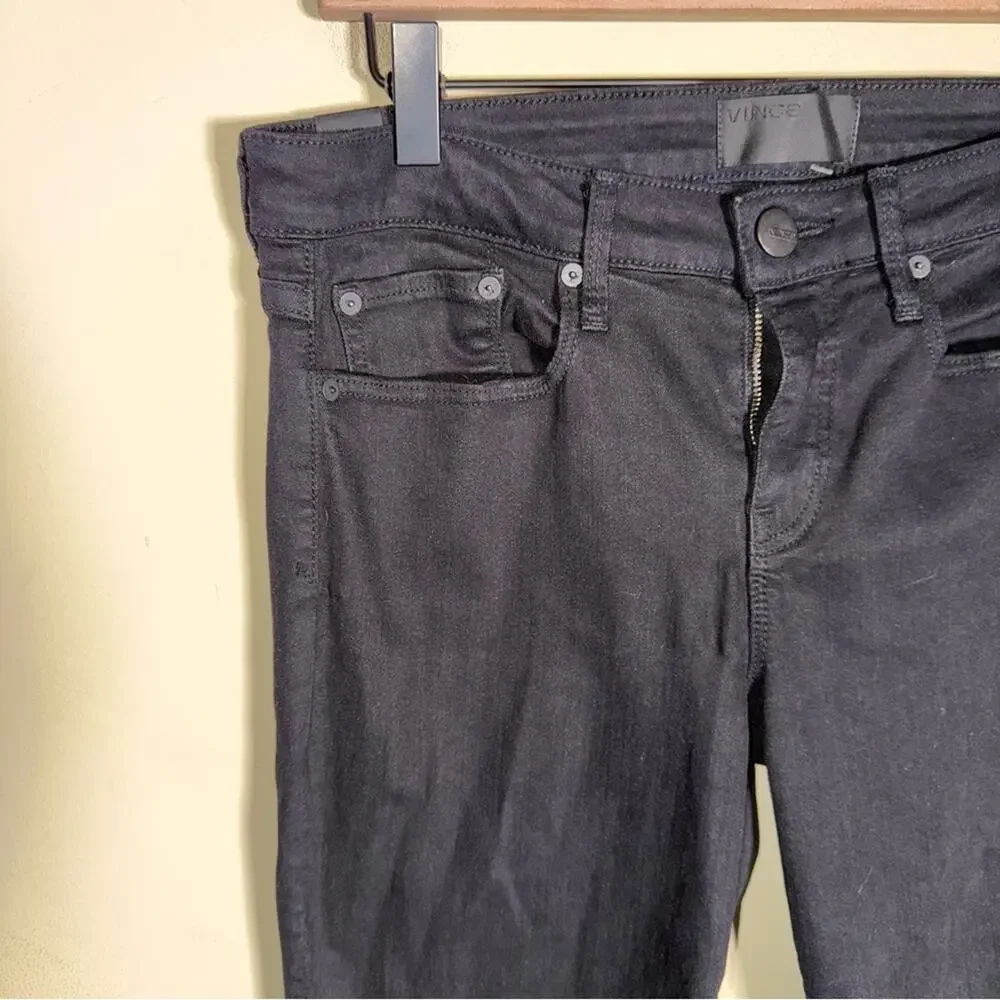 VINCE Dylan Black classic denim skinny jeans 28 - Picture 6 of 7